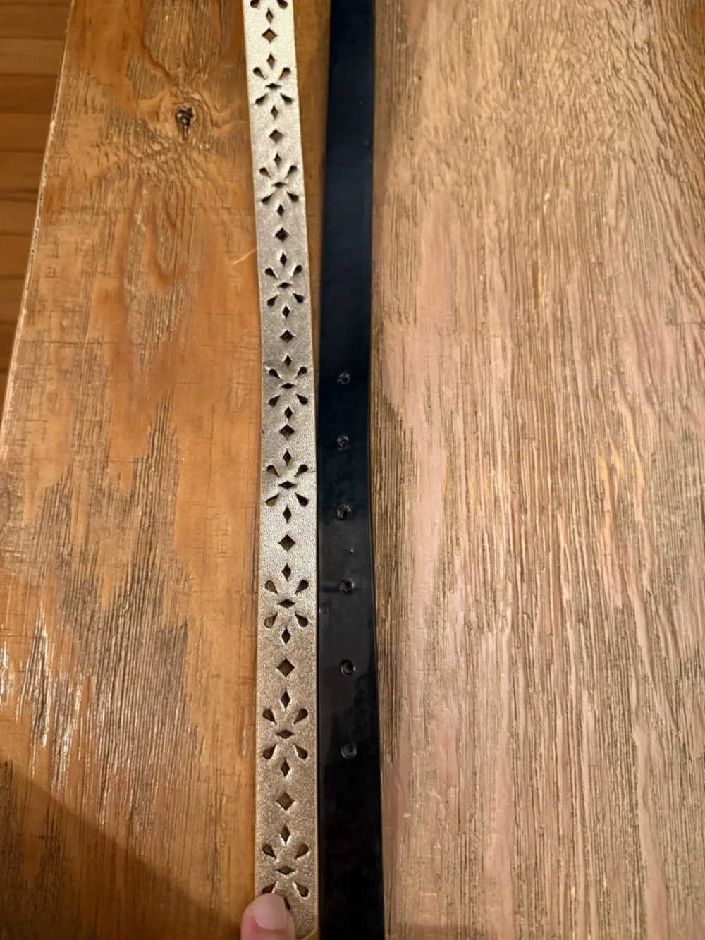 torrid Gold Metallic & Black Patent Belt Duo